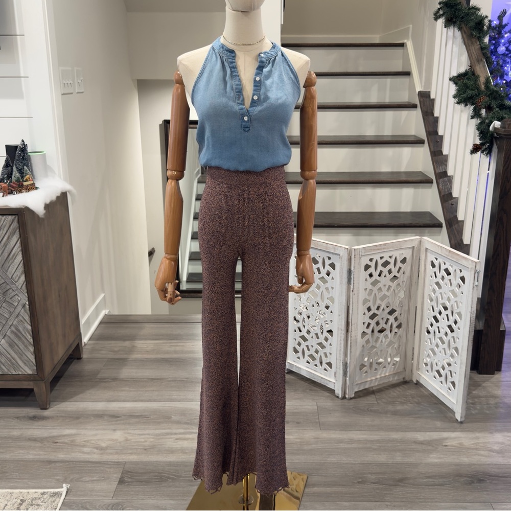 Ulla Johnson Knitted Flared Pants – Designer Luxe Knit Trousers